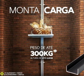 ELEVADOR DE CARGA 4,50MTS 150K 220V MONTA CARGA VIGA U