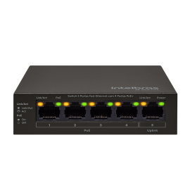 Switch 5 portas Fast Ethernet com 4 portas PoE SF 500 PoE INTELBRAS   - R.P