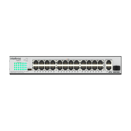 Switch 24 portas Fast Ethernet PoE +2 portas gigabit S1026F-P INTELBRAS   - R.P