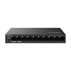 Switch 10 portas fast ethernet com 8 portas PoE+ S1010F-P INTELBRAS   - R.P
