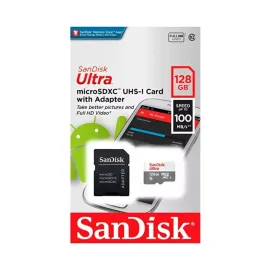 CART�O DE MEM�RIA  MICROSD 128GB SANDISK ULTRA   - R.P