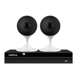 Kit 2 C�meras com Intelig�ncia Artificial Full HD iM3 Intelbras Branca + 1 NVR Stand Alone 04 Canais 6MP NVD 1304 Intelbras