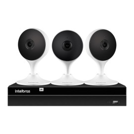    Kit 3 C�meras com Intelig�ncia Artificial Full HD iM3 Intelbras Branca + 1 NVR Stand Alone 04 Canais 6MP NVD 1304 Intelbras