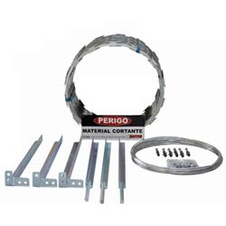 Kit Instalacao + Concertina 450 Mm + 3 Haste+ Arame+placa