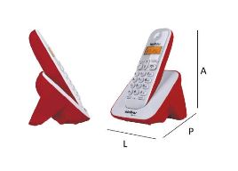 TELEFONE SEM FIO TS 3110 BRANCO/VERMELHO - INTELBRAS