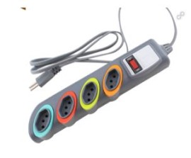 FILTRO DE LINHA BIVOLT CIRCUIT BREAKER - 4 TOMADAS - GRAFITE