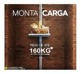 ELEVADOR DE CARGA ROSSI 4,50MTS 80KGS FAST 220V MONTA CARGA