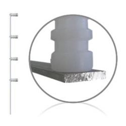 Haste De Alum�nio Barra Chata 4 Isoladores 75cm 10 Pc