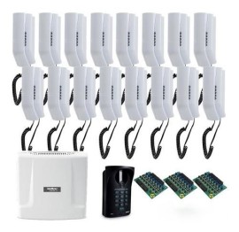 Kit Interfone Digital Completo Comunic 16 Pontos c/ Porteiro Eletr�nico - Intelbras