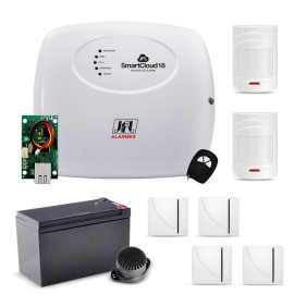Kit Alarme JFL Monitorado Por Aplicativo Celular SmartCloud18 Com 2 Sensores IVP e 4 Magn�ticos Sem Fio 29948