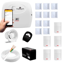 Kit Alarme JFL 15 sensores Residencial e Comercial, Smartcloud 18 Sem Fio