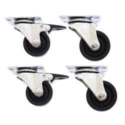 Kit Rodizios 2 C/ Trava E 2 Sem/ Para Todos Racks Piso